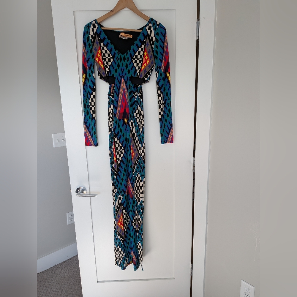 Mara Hoffman Vibrant Multicolor Long Sleeve Dress